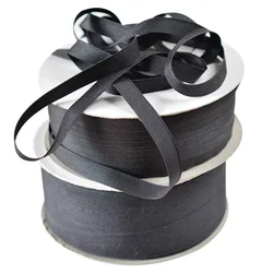 280 Black 100% Pure Silk Ribbons Thick Taffeta Double Faced for Clothes Lable Doll Miniature DIY Gift Packing 4/7/10/13/20/32mm