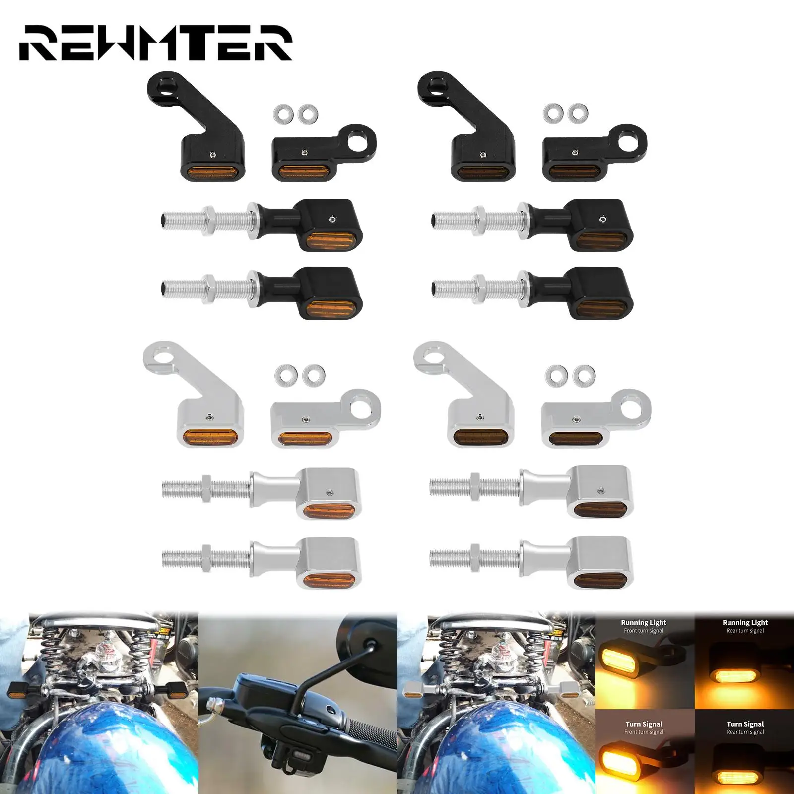 

Мотоцикл Янтарный светодиодный E Mark мини световые указатели поворота Runing Blinker лампа передние и задние фонари для Harley Touring Softail