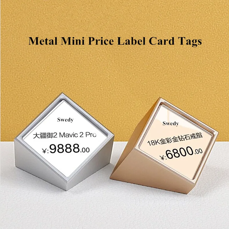 Mini Price Label Card Tag Table Number Card Counter Top Metal Sign Holder Paper Ticket Holder Display Stand