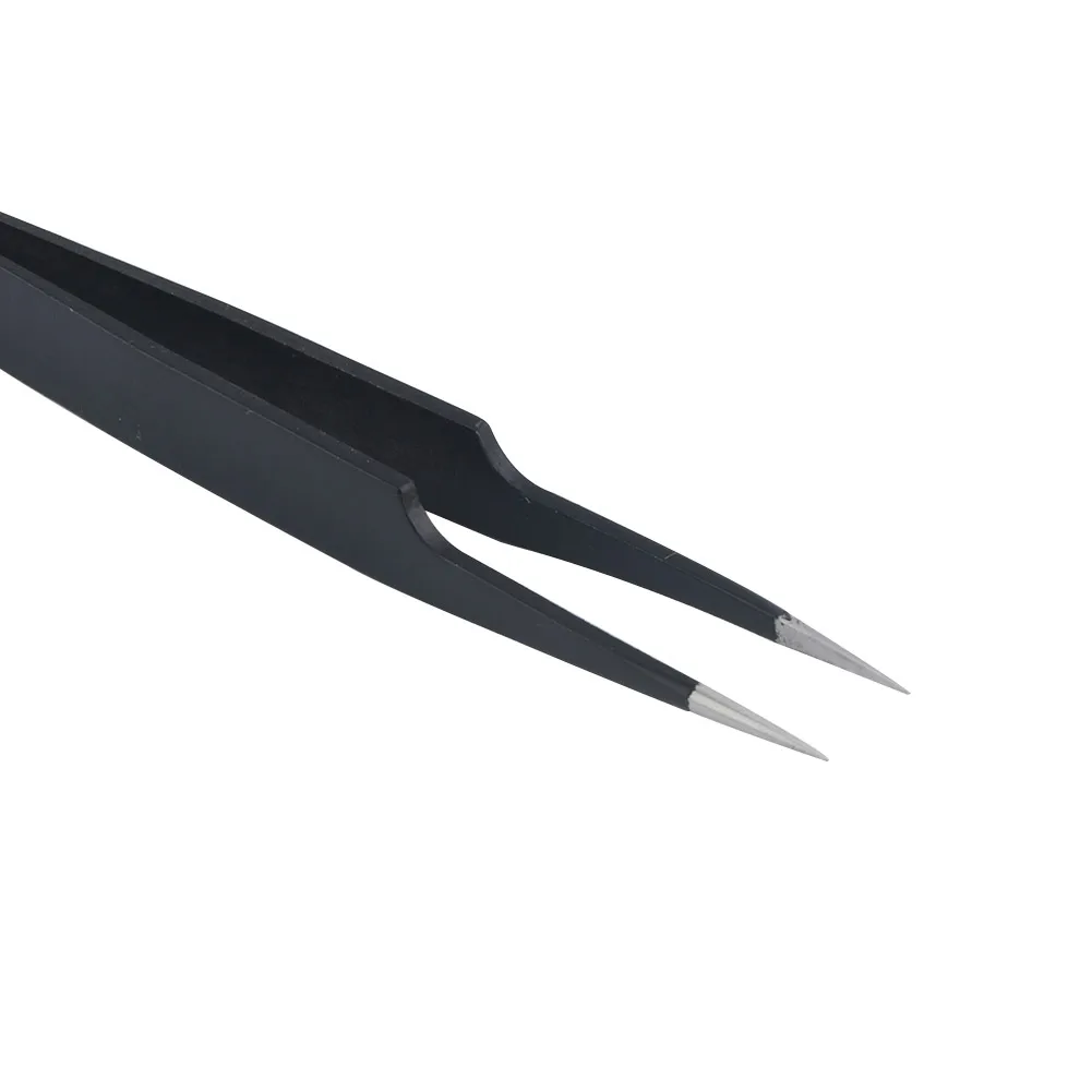 Pinzas puntiagudas de precisión antiestática ESD-18, pinzas rectas duraderas de acero inoxidable para electrónica, herramienta de reparación de teléfonos móviles