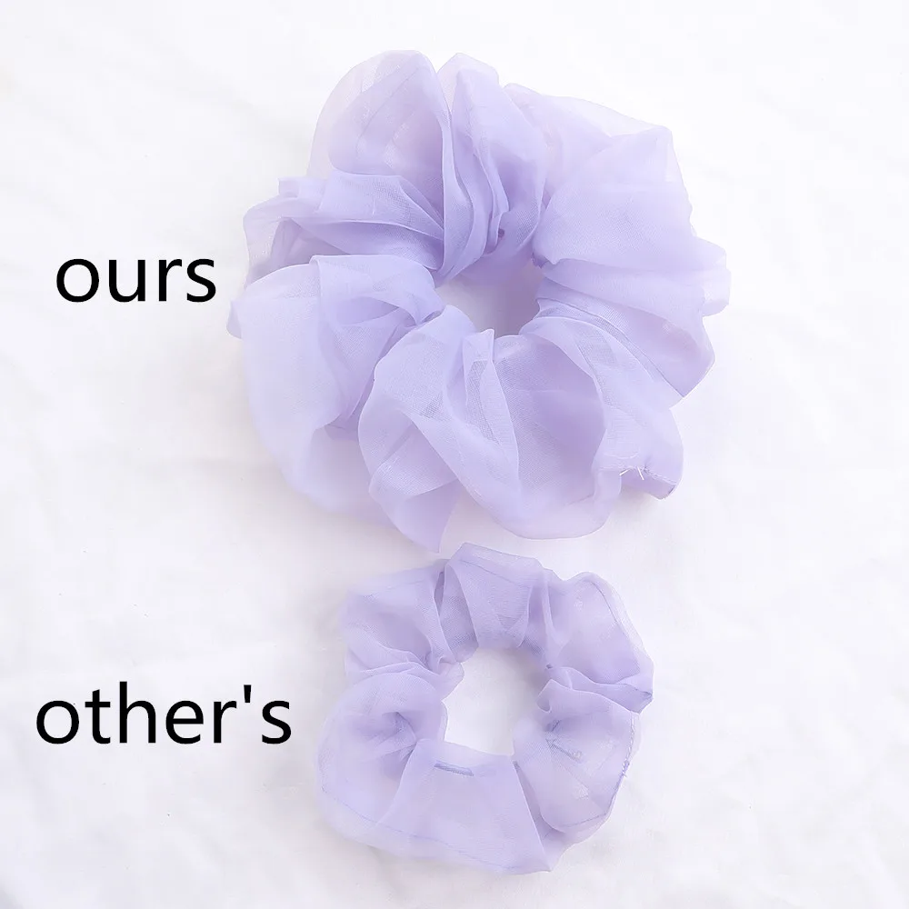 2020Korean Big Size Organza Hair Scrunchies For Women Elastic Hair Bands Girl Headwear Ponytail Holder Hair Tie Hair Accessories