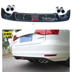4 Outlet Uitlaat Pp Diffuser Spoiler Lip Auto Rear Bumper Kit Fit Voor Vw Jetta MK6 2015-2017