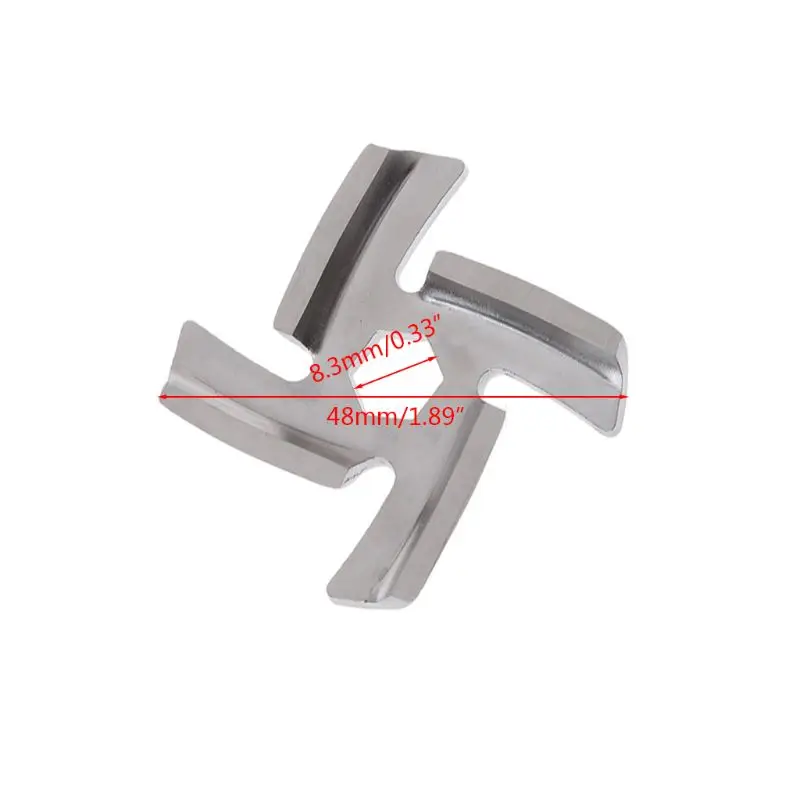 2024 New 3pcs/set Type 5 Mincer Knife Stainless Steel Anti Rust 4 Blade Hexagon Hole Meat Grinder Parts Fits