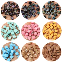 Natural Matte Two Hole Rubber Paint Hematite Stone Mineral Loose Spacer Beads For Jewelry Making Diy Bracelet Necklace 5*5*2mm