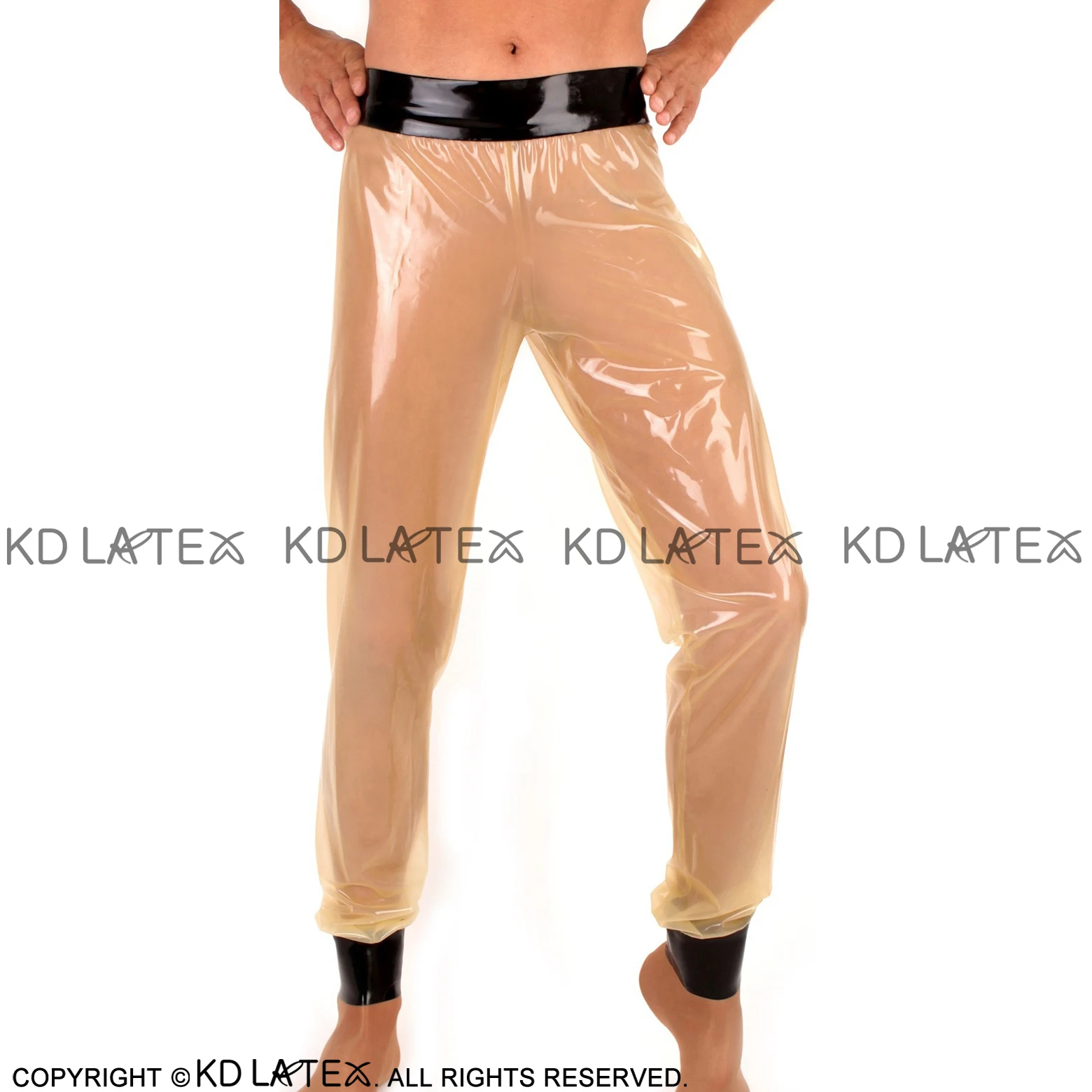 Transparent And Black Sexy Loose Latex Pants  Rubber Trousers Bottoms CK-0042