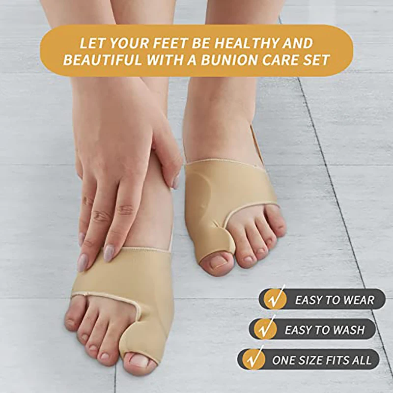 2pcs Bunion Orthotics Hallux Valgus Corrector Toe Separator Feet Bone Thumb Adjuster Straightener Foot Care Tool Pedicure Socks