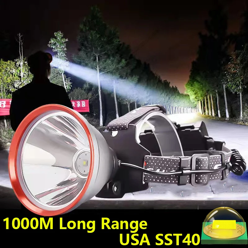 500000LM 100W Powerful Led Headlamp High Power Head Torch Biking USB 18650 Rechargeable Head Lamp Flashlight For Outdoor Camp