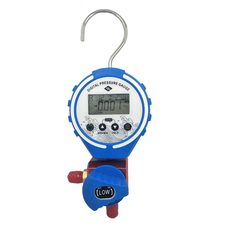 Digital Pressure Gauge Manifold Refrigeration Tester Vacuum Meter HVAC  Freon Filling Instrument ChargingHoses for 410a 134a