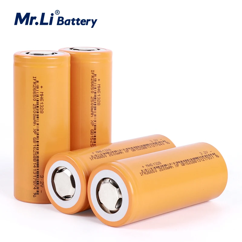 Mr.Li 26650 2500mAh 3.2V Rechargeable Lifepo4 Battery 20C Continuous Discharge Current Long Cycle Life For Electronic Product