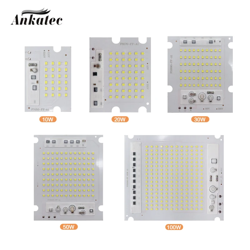 インテリジェントLEDスポットライト,10w,20w,30w,50w,100w,smd2835チップ,パール,AC 220v,diy屋外電球,クールホワイト