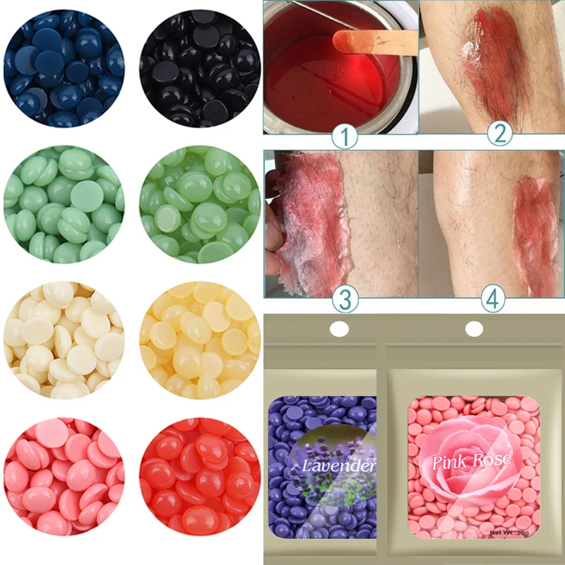 25g  Painless Hair Removal Wax Balls Hot Film Hair Removal  Unisex Solid Hard Wax Face  Body Legs Arms Bikini  Hair Removal