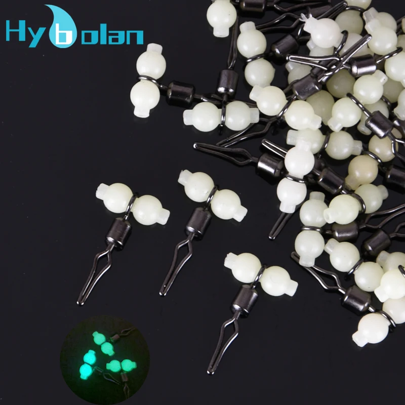 10pcs Fishing Swivels Connector Luminous Beads 3 Way Cross Line Rolling Sea Accessories Rolling Fishing Hook Tackle High Quality