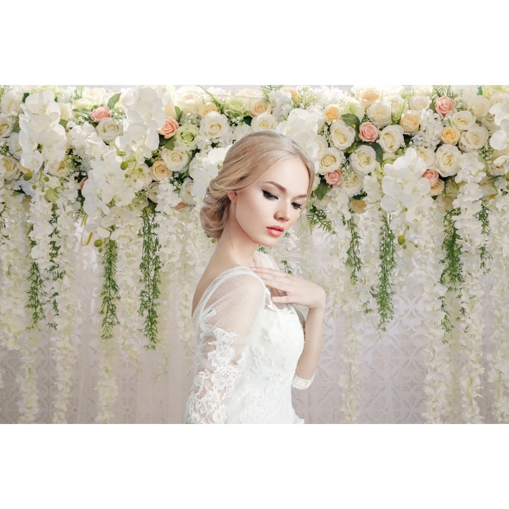 Wedding Scene Party Decoration Photocall Bridal Shower Backdrop Flowers Wall Floral Baby Birthday Photography Background