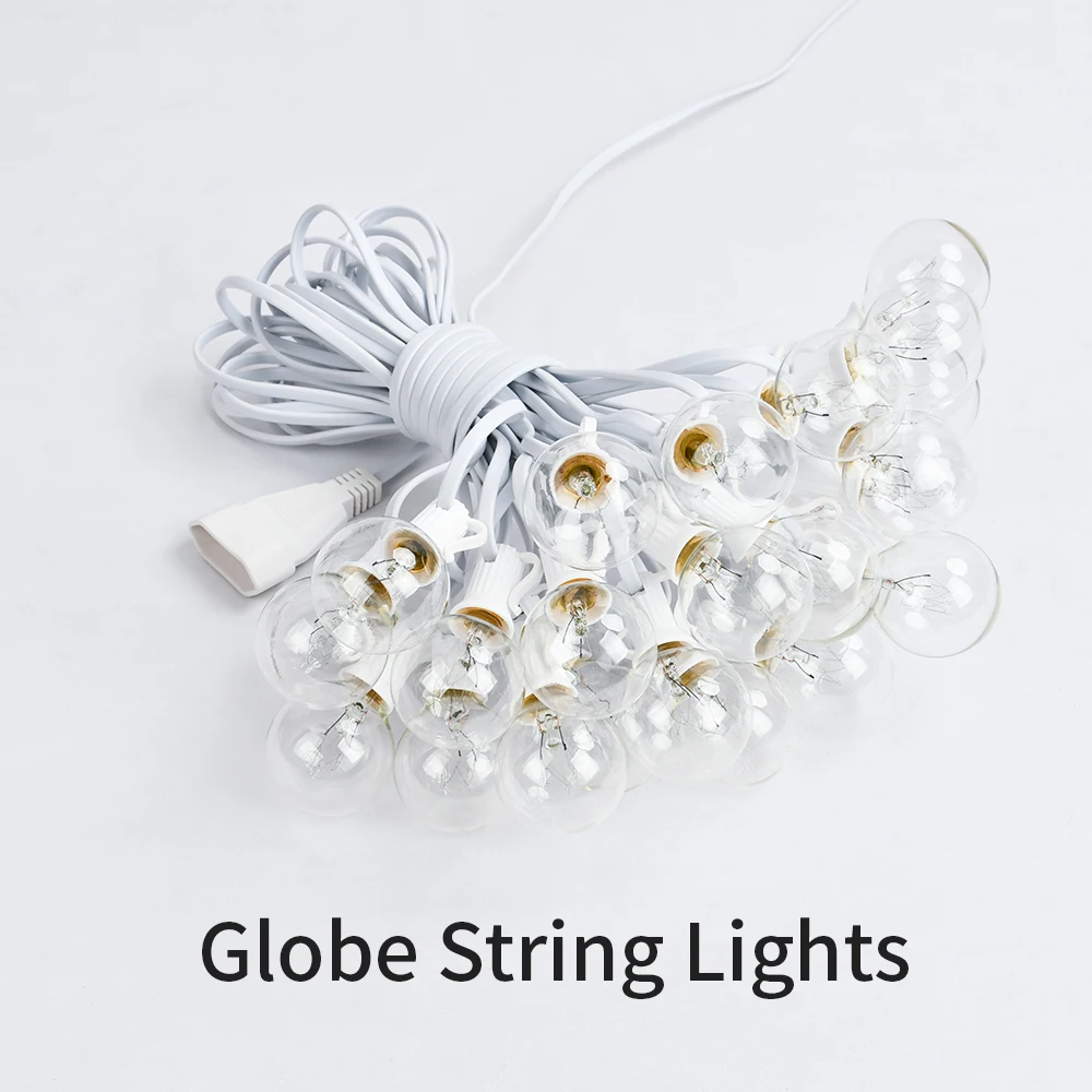 30M Outdoor String Light Globe Bulb White Ball Lights Garland String Fairy Christmas Wedding Garden Party For Hanging Camping