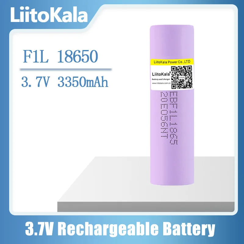 LiitoKala New Original 3.7v 18650 F1L 3350mAh Lithium Rechargeable Batteries Continuous Discharge 15A For Drone Power Tools Toys