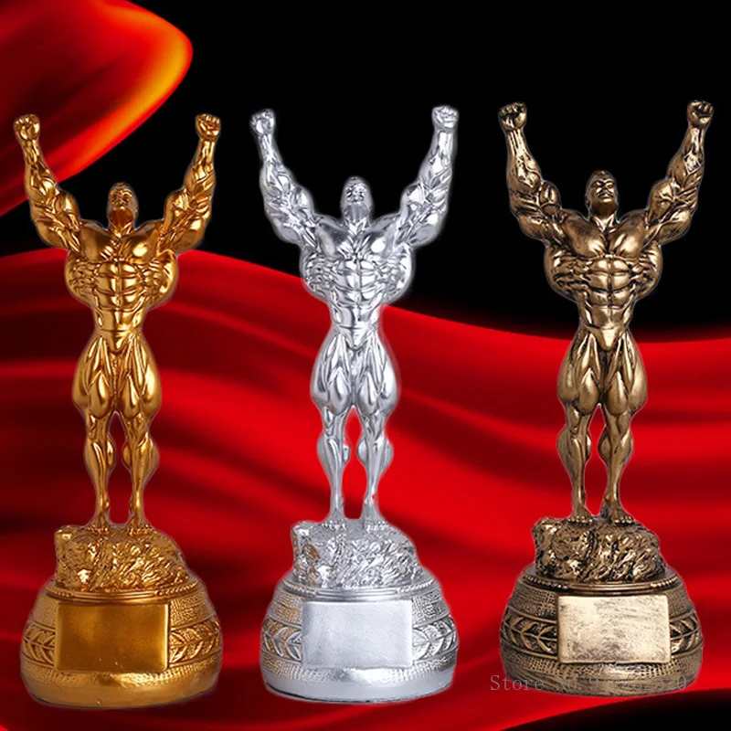 European Bodybuilding Competition Trophy, Muscle Man, High-End Character Sculpture Decoration, Fitness Trophy Customization