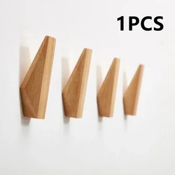 1Pcs Wooden Hooks Clothes Coat Hooks Screw Design Natural Modern Decoration Key Holder Wall Hooks Hanger Nordic Home Coat Rack