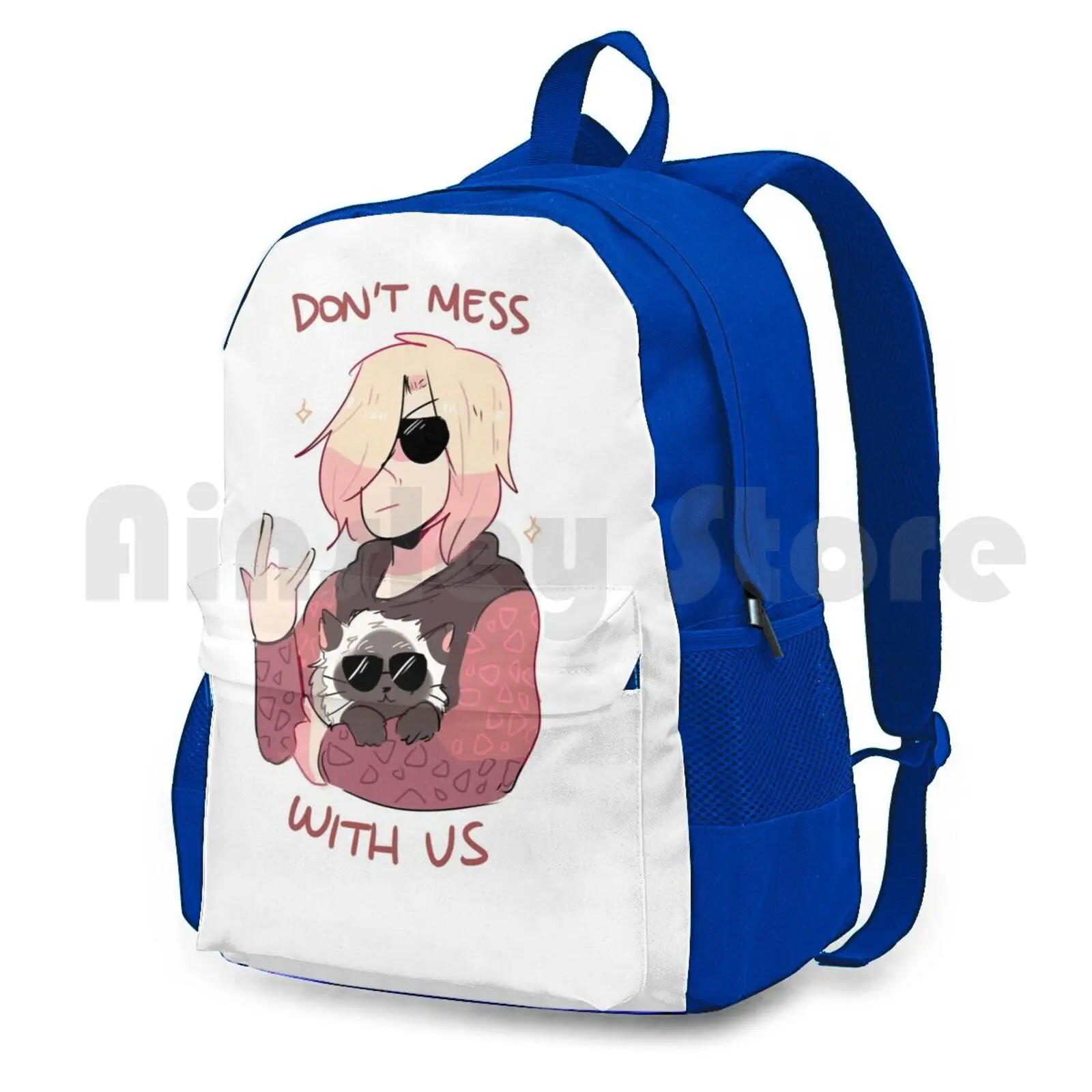 Yoi : Don'T Mess With Us Outdoor Hiking Backpack Riding Climbing Sports Bag On Ice Plisetsky Cats Yoi Anime