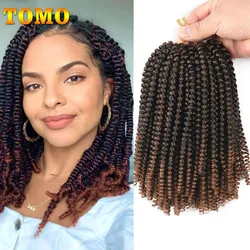 TOMO Spring Twist Crochet Braids 8 Inch Synthetic Twist Braiding Hair Ombre  Kinky Curly Crochet Hair Extensions 30 Roots