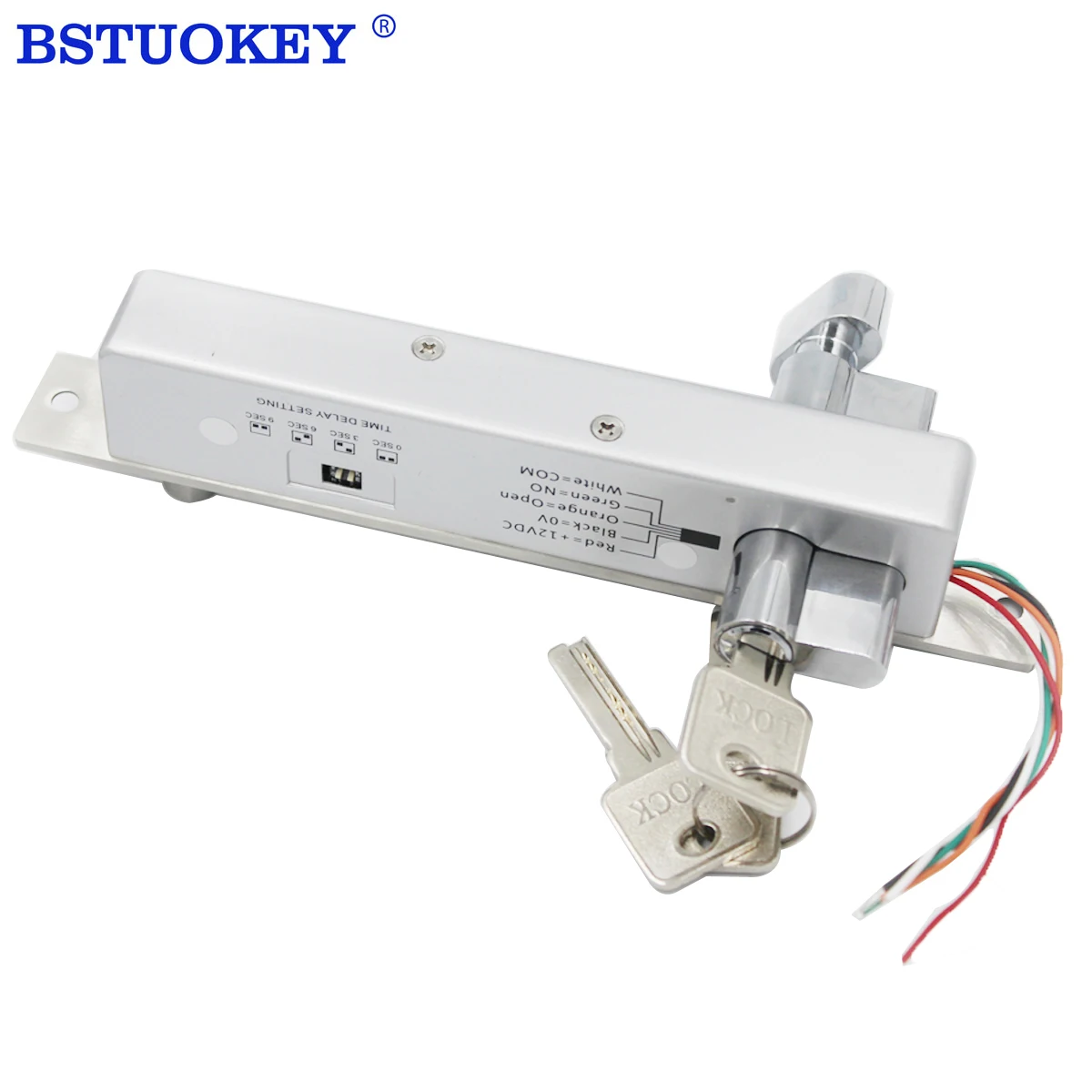 DC 12V Fail-Secure Electric Mortise & Drop Bolt Lock: Mort Lock Cylinder Key, Access Control System High Security Professional