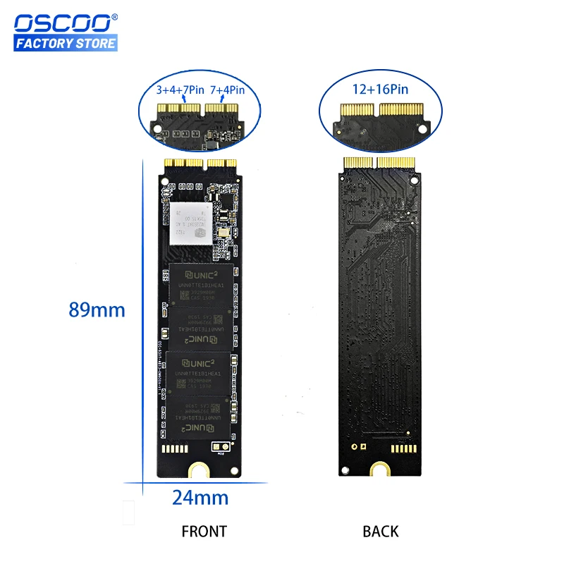 OSCOO SSD, 2017 디스코 듀로 솔리도, 맥 프로 A1502 A1398 2016 2015 M.2 NVMe 하드 디스크 드라이브, 512GB 1TB, 맥북 에어 A1466