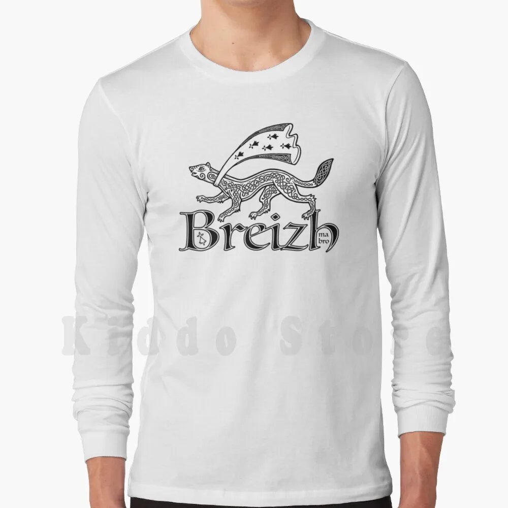 Breizh Ma Bro Ermine With Ornament Hoodies Long Sleeve Breizh Ma Bro Hermine Ermine Knot Bzh Breton Bretagne