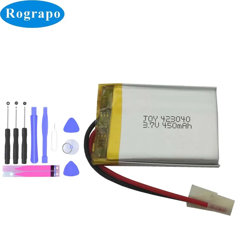 

New 3.7V 450mAh Li-Polymer 423040 453040 453037 403040 Tracker mini speaker driving recorder Replacement Battery DIY