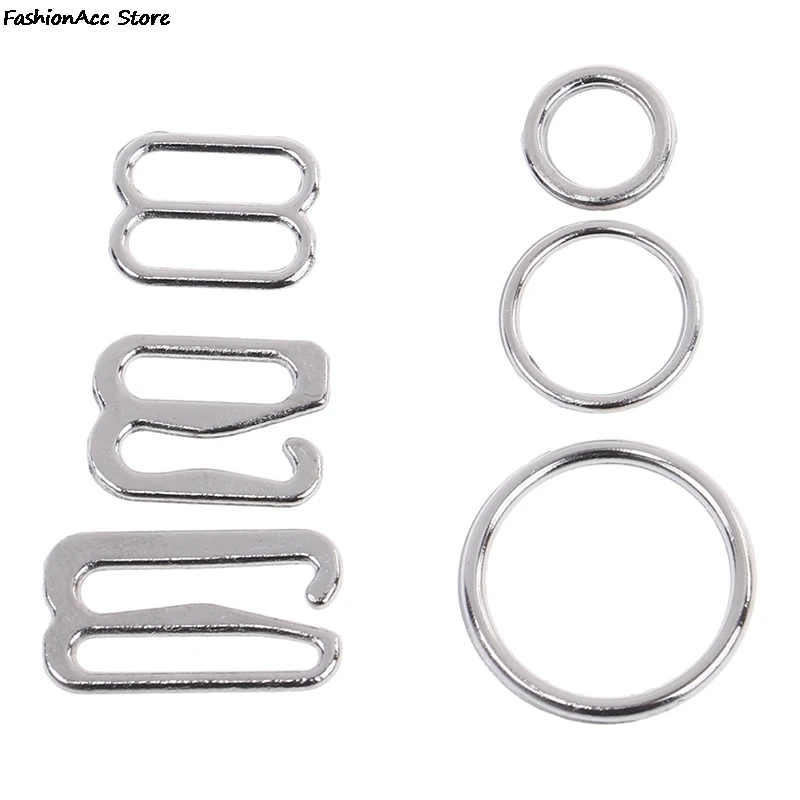 Hebillas de ajuste de correa de sujetador de Metal, 100 piezas, deslizadores de ropa interior, anillos, Clips para ajuste de lencería, accesorios de bricolaje, venta al por mayor