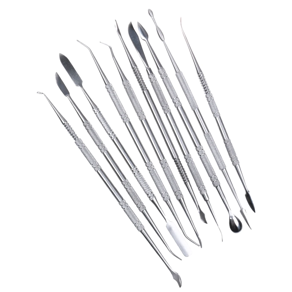 10-Piece Stainless Steel Wax Carvers Set Great For Carving, Cutting, Modeling, Scraping, Shaping, Etc