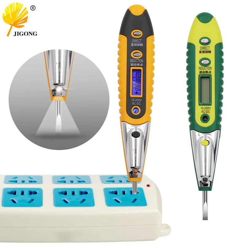 Digital Test Pen AC DC 12-250V Tester Electrical Screwdriver LCD Display Non-contact Induction Voltage Detector Test Pencil