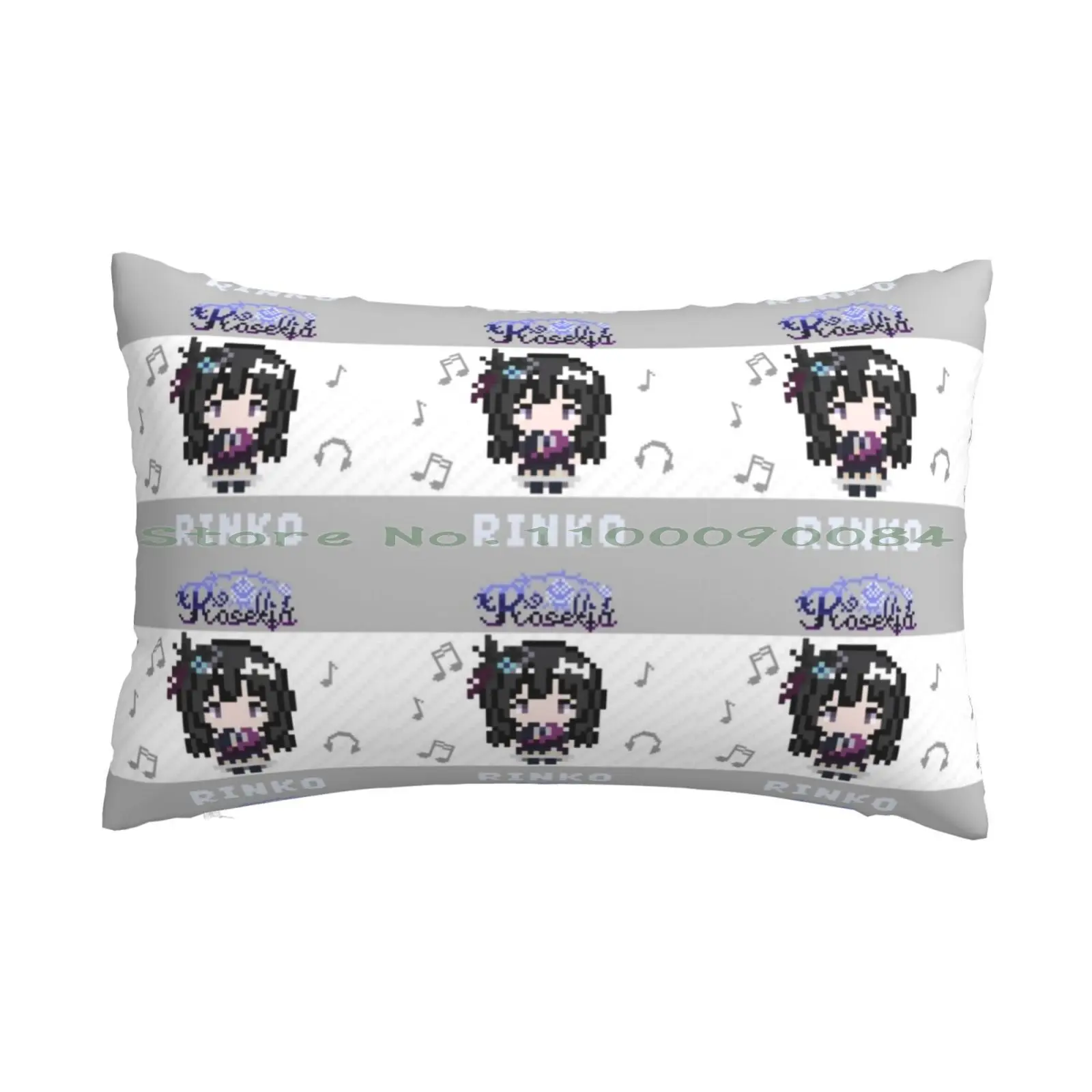 Bang Dream ! Roselia Rinko Shirokane Pixel Art 2 Pillow Case 20x30 50*75 Sofa Bedroom Cool Beans Green Beans Character Food