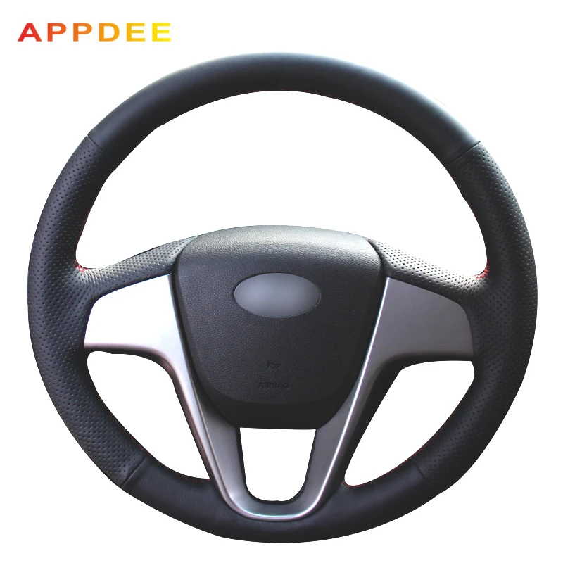 Artificial Leather car steering wheel cover for Hyundai Solaris Verna i20 2010-2016 Accent/Custom made dedicated Steering-Wheel