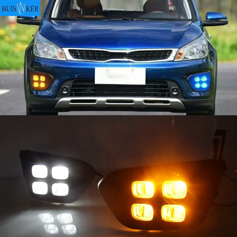 

Car 12V DRL Day Lights Lamp For Russia KIA RIO X-Line 2018 Highlight Auto Driving Daytime Running Lights on Car DRL Super Bright