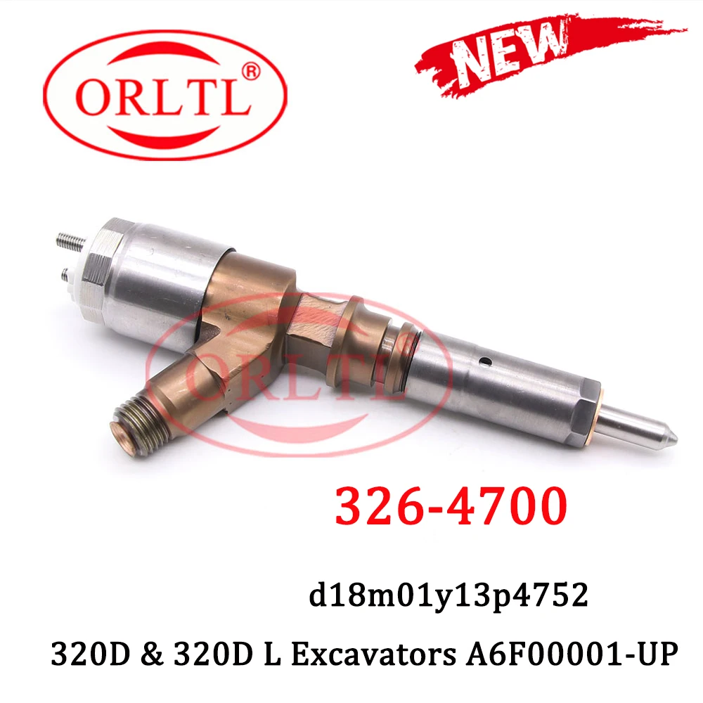 

6PCS ORLTL 326-4700 Common Rail Injector 3264700 Diesel Fuel Nozzle d18m01y13p4752 For C6 tracked excavator 320D