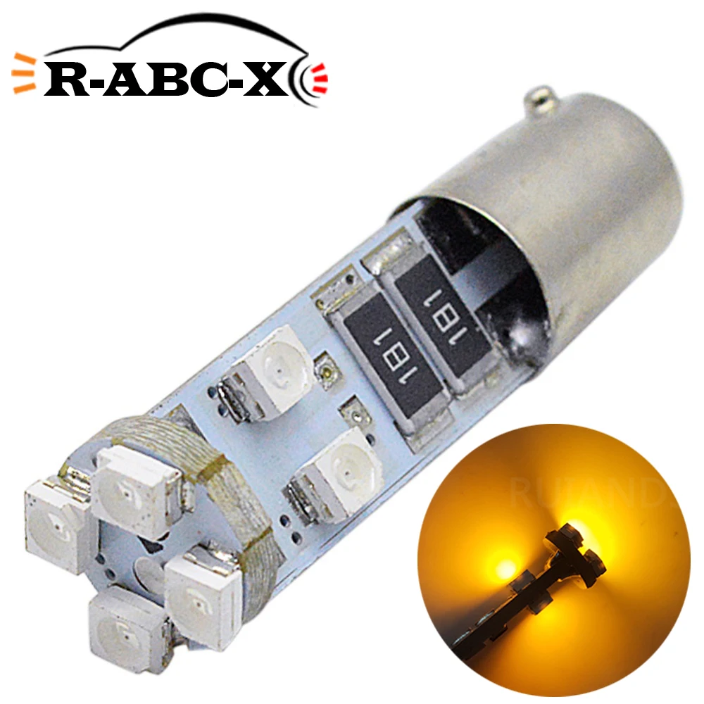 

10x Canbus Error Free BA9S BAX9S H21W BAY9s LED For Car Reverse Turn Corner Parking License Plate Lights White Yellow