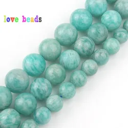 natural gem beads genuine amazonite round stone beads for jewelry making 15inches/strand 6/8/10mm pick size