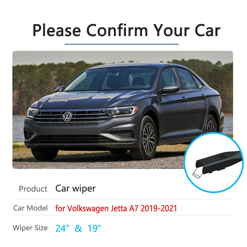شفرة ممسحة السيارة لسيارة Volkswagen VW Jetta A7 MK7 2019 2020 2021 الزجاج الأمامي مساحات الزجاج الأمامي ملحقات السيارة السلع