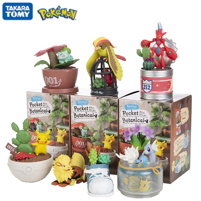 Pokemon Anime Figures Pikachu Bulbasaur Doll Plant Birdcage Collection Decoration Action Model Toys Kids Birthday Gift