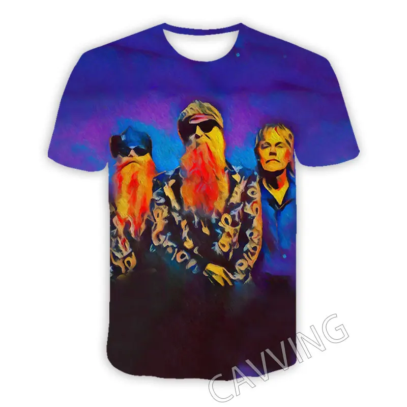 New Fashion Women/Men\'s 3D Print ZZ Top Band Casual T-shirts Hip Hop Tshirts Harajuku Styles Tops Clothing