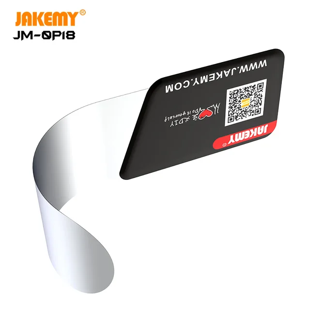 JAKEMY 0.1mm Ultra cienka elastyczna stalowa podważ Spudger karta do demontażu dla iPhone Samsung zakrzywiony ekran otwarcie narzędzia do naprawy
