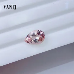 VANTJ Natural Morganite Loose Gemstone Pear Cut Women For Silver Gold Ring Mounting Diy Jewelry Women Party Gift