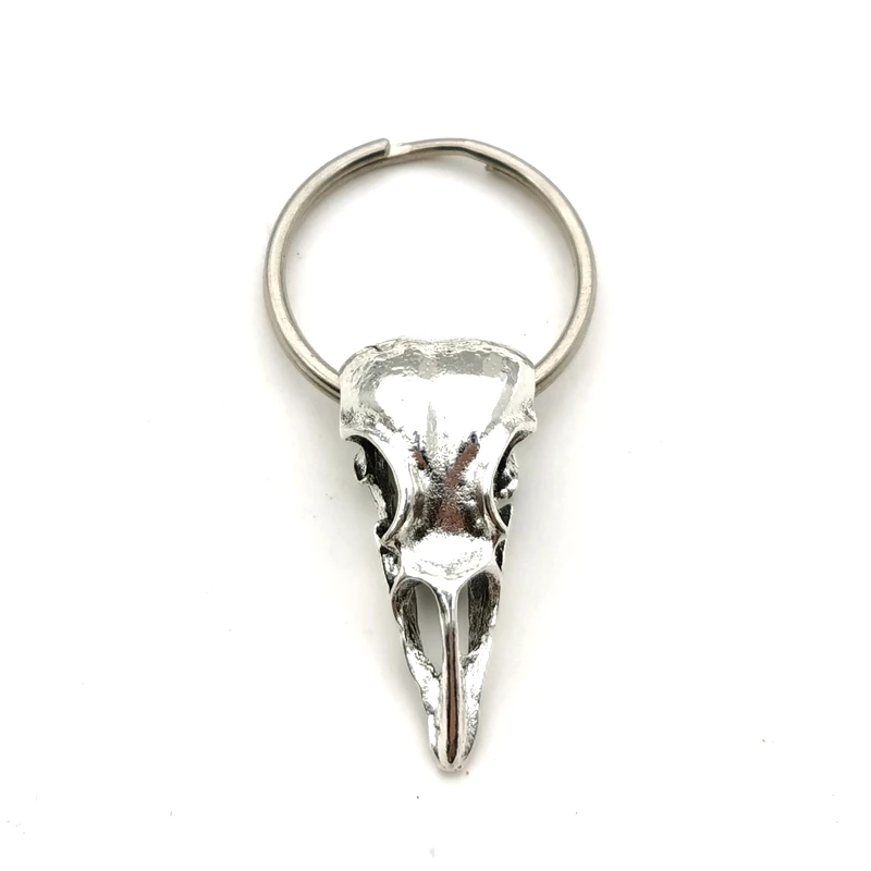 

2020 New Raven Skull Keychain Raven Magpie Crow Poe Gothic Gift,Halloween Raven Skull key ring ,Goth Bird Skull Jewelry