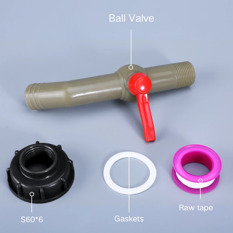 Osprzęt do zbiornika wody IBC S60x6 złącze nawadnianie ogrodu złącze zaworowe łącznik węża łącznika zbiornika IBC 1/2 \