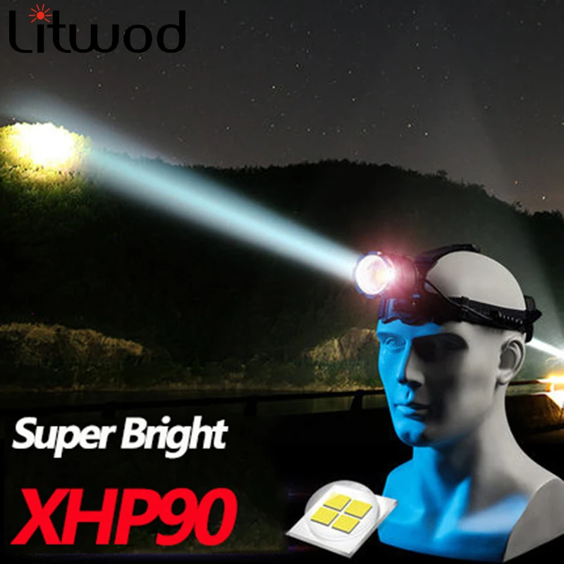 poderoso xhp90 led farol cabeca da lampada de energia lanterna farol 18650 bateria melhor para acampamento pesca z20 mais 01