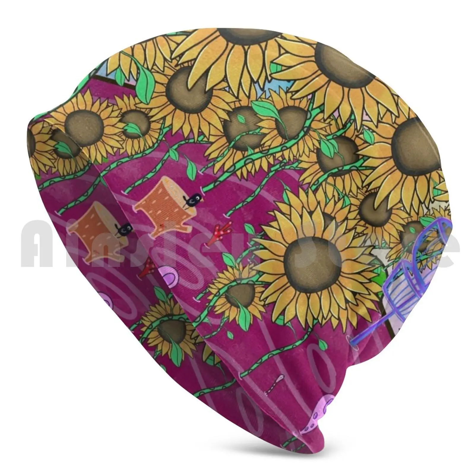 Sunflower Disc Golf Beanie Basket Discgolf Beanie Hedging Cap DIY Print Cushion Sunflower Flower Discgolf Disc Golf Basket