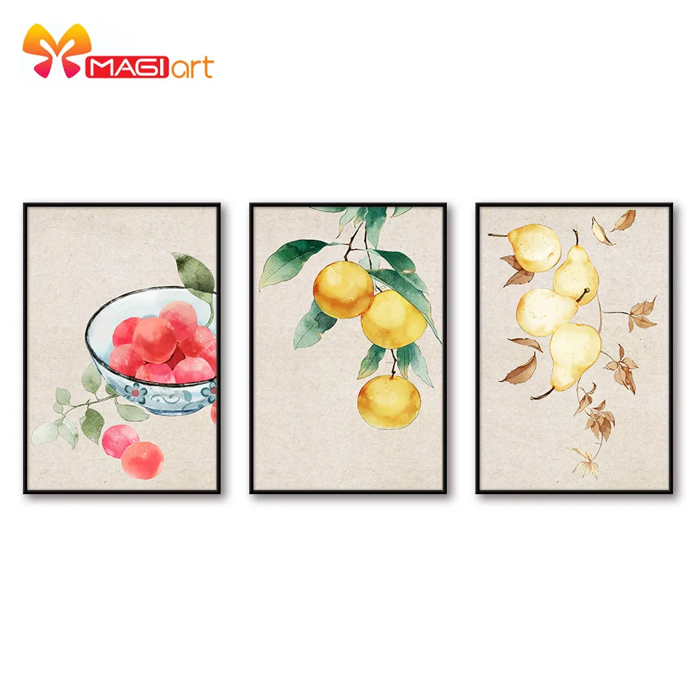 Cross stitch kits Embroidery needlework sets 11CT water soluble canvas patterns 14CT Floral style  Oil painting fruit-NCMF272