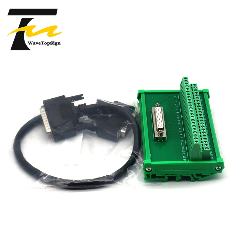 WaveTopSign Guide rail terminal board ASD-B2-CN1 DB44Pin ASD-MDDS44 44 pin Relay Terminal Station DB44 use For B2 Servo Series