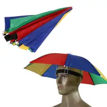 Foldable Rain Umbrella Hat Army Green #4