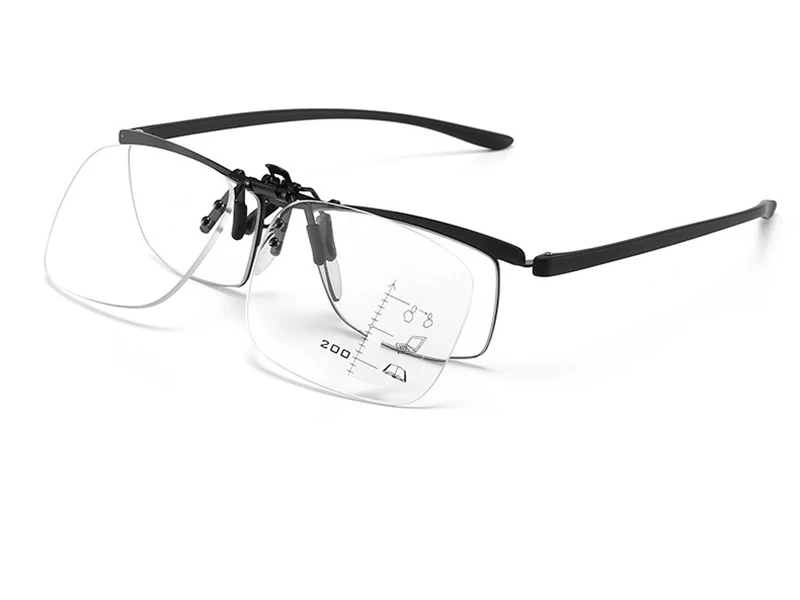 Clip-On-Lesebrille mit Vergrößerungsfunktion, Anti-Blaulicht, für Damen und Herren, zum Sehen in der Nähe und in der Ferne, Clip-Linsen, Presbyopie-Brille +1,0~+3,5 – Detail 12