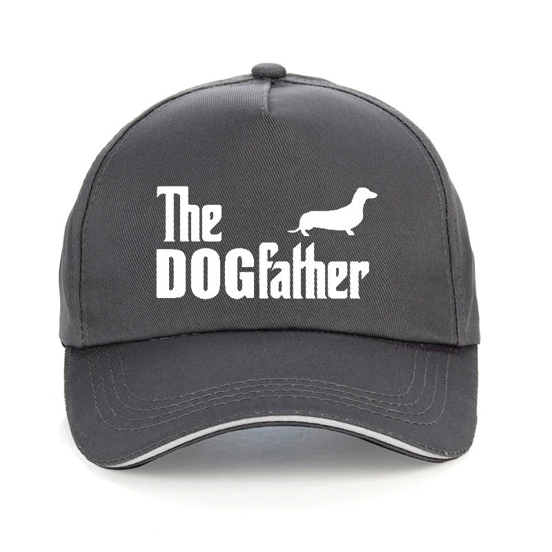 Fashion THE DOGFATHER Dachshund Sausage Dog Funny Humour Printed Baseball cap Brand Men and women adjustable snapback hat